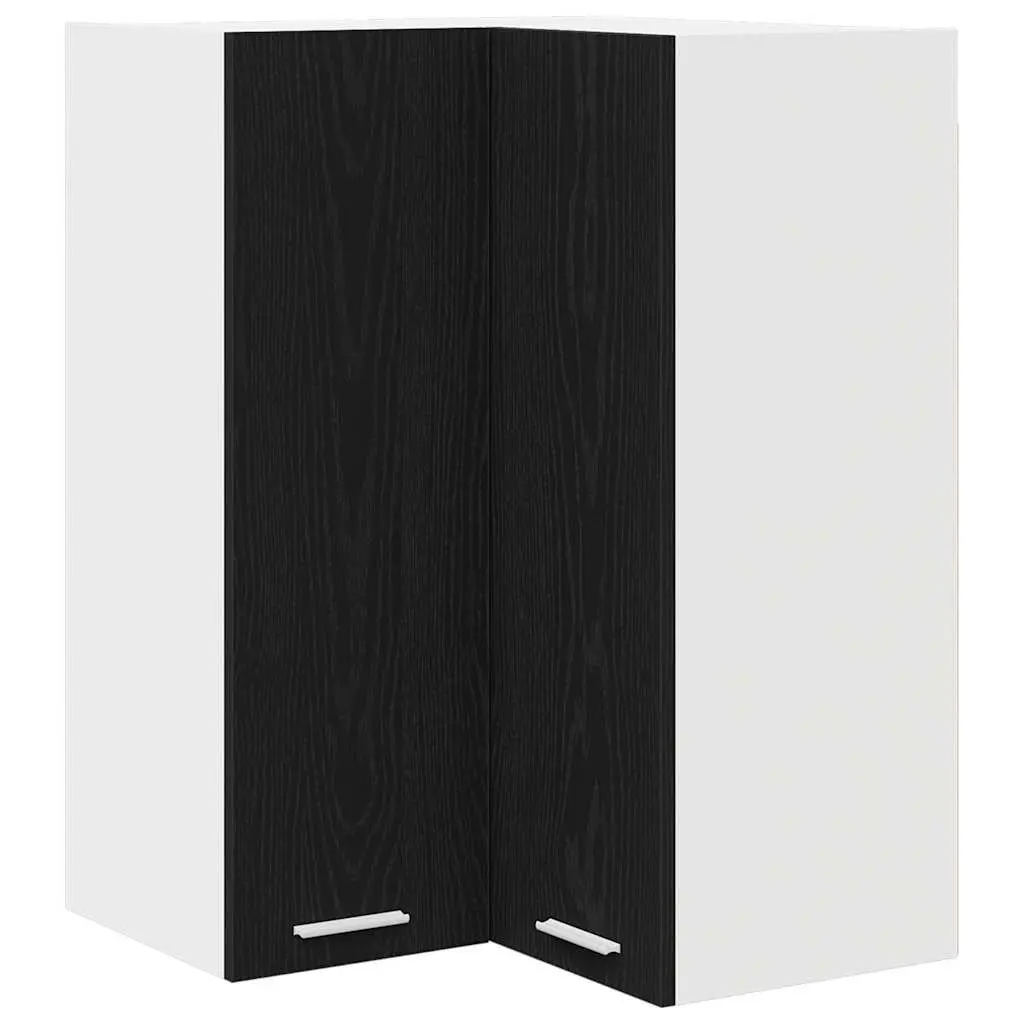 Hanging Kitchen Cabinet Engineered Wood 57x57x80cm Black Oak White
