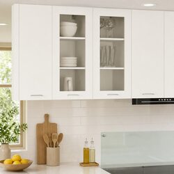 Stylish White Hanging Kitchen Cabinet for Organized Storage