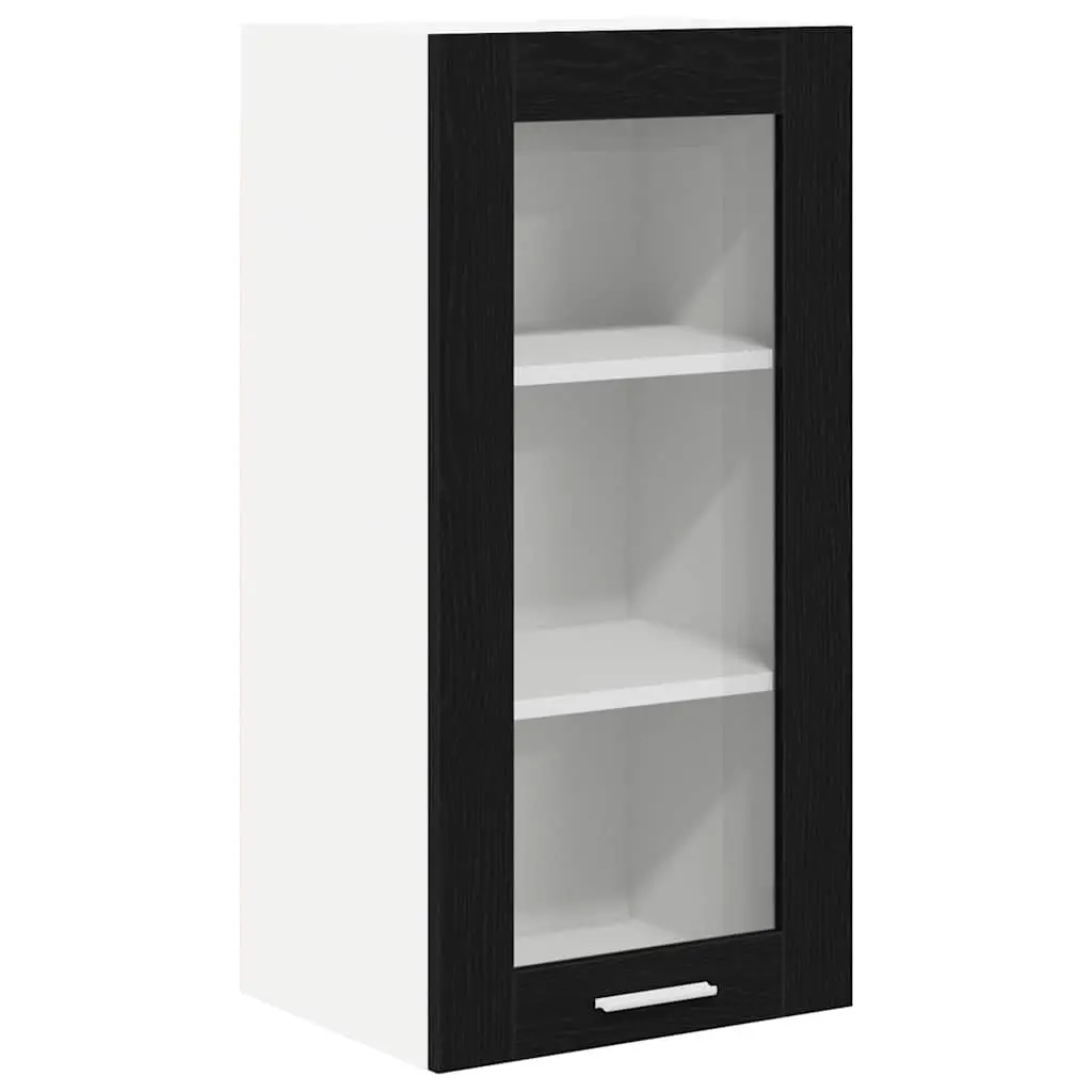 Hanging Kitchen Cabinet Engineered Wood 40x31x80cm Black Oak