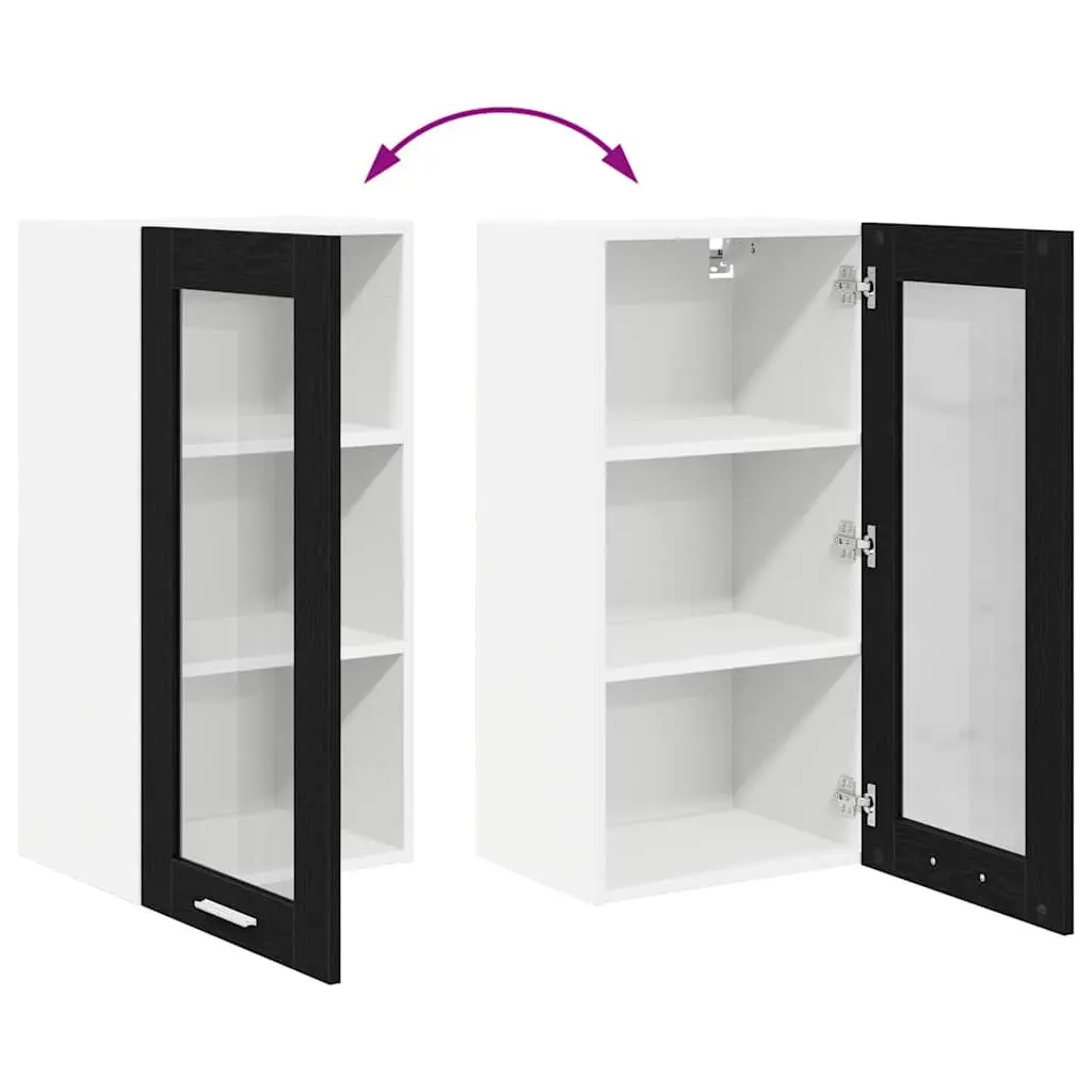 Hanging Kitchen Cabinet Engineered Wood 40x31x80cm Black Oak