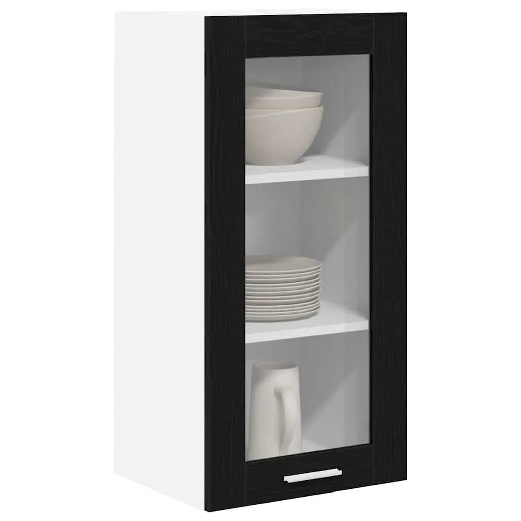 Hanging Kitchen Cabinet Engineered Wood 40x31x80cm Black Oak
