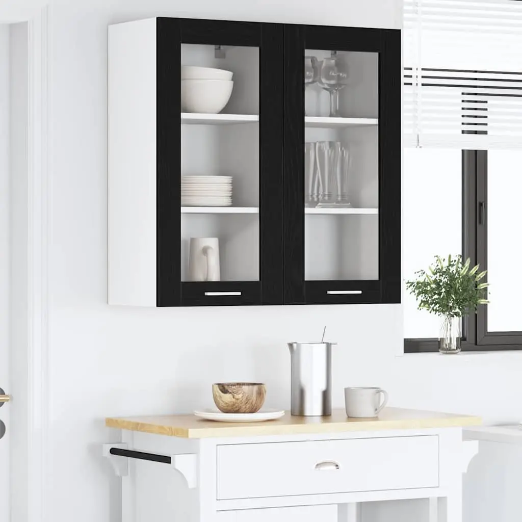 Hanging Kitchen Cabinet Engineered Wood 40x31x80cm Black Oak