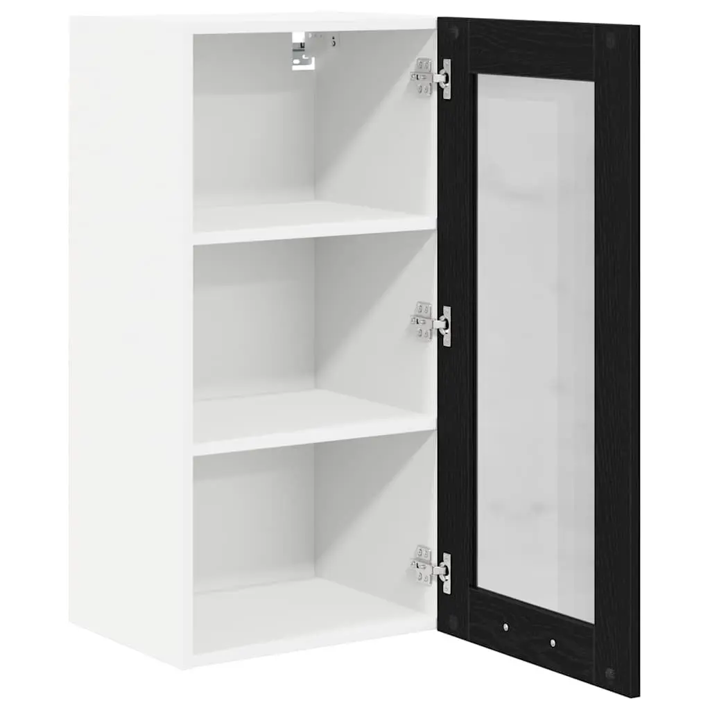 Hanging Kitchen Cabinet Engineered Wood 40x31x80cm Black Oak