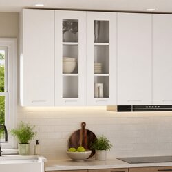 Stylish White Kitchen Hanging Cabinet with Door
