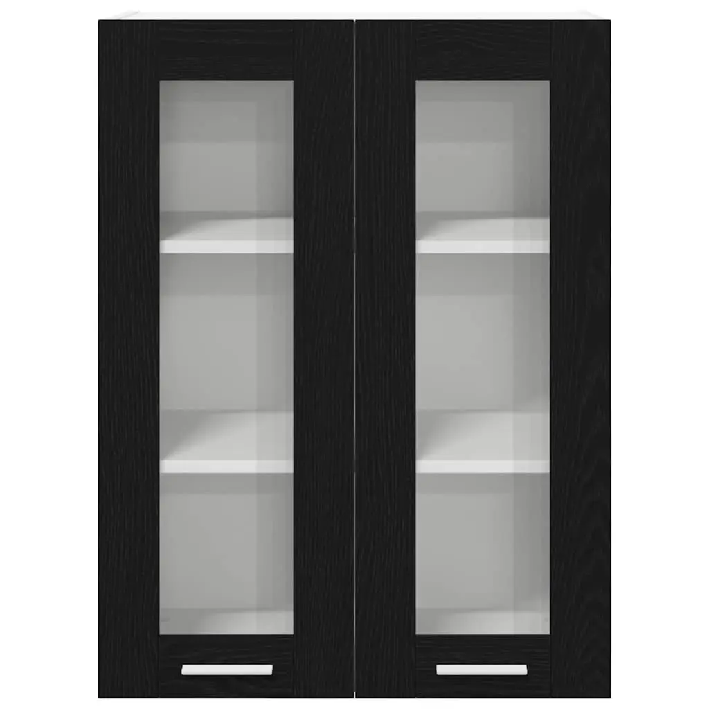 Black Oak Hanging Kitchen Cabinet for Storage
