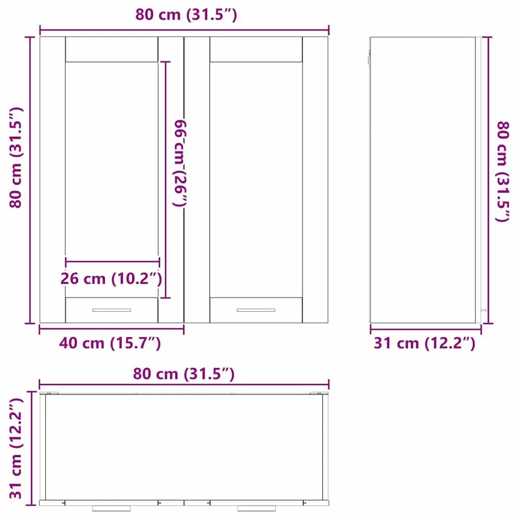 White Hanging Kitchen Cabinet with Door