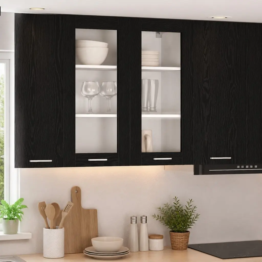 Hanging Kitchen Cabinet Engineered Wood 80 x 31 x 80 cm Black Oak