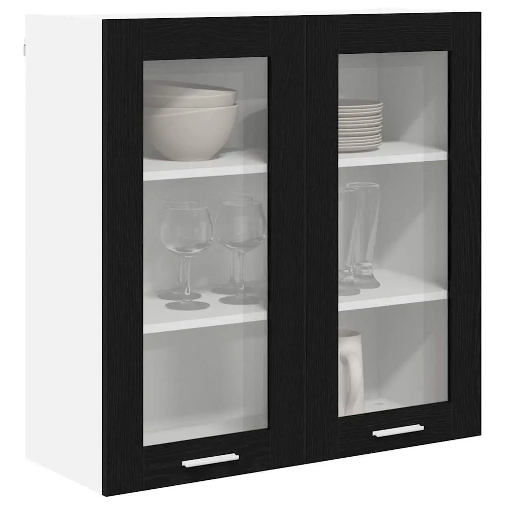 Hanging Kitchen Cabinet Engineered Wood 80 x 31 x 80 cm Black Oak