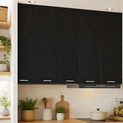 Modern Black Oak Hanging Kitchen Storage Unit 30 x 31 x 100 cm