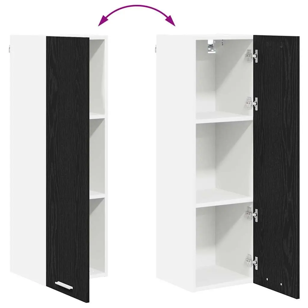 Black Oak Hanging Kitchen Storage Unit 30 x 31 x 100 cm