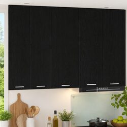 Stylish Black Oak Hanging Kitchen Cabinet 40 x 31 x 100 cm