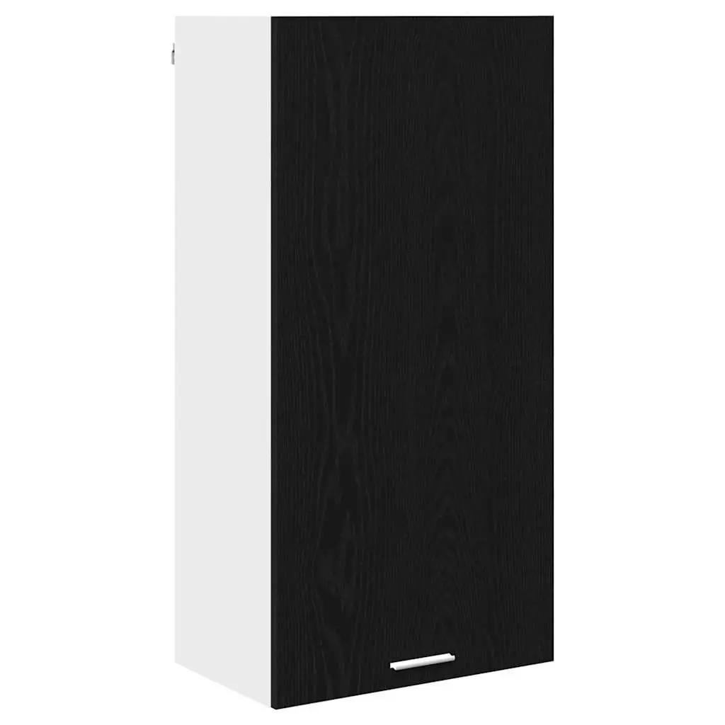 Hanging Kitchen Cabinet with Door Black Oak White
