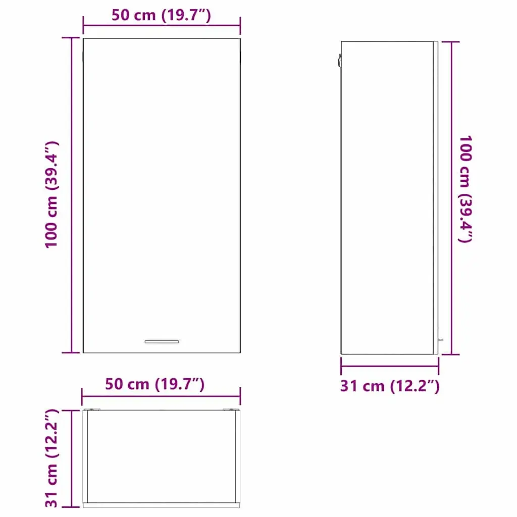 Hanging Kitchen Cabinet with Door Black Oak White