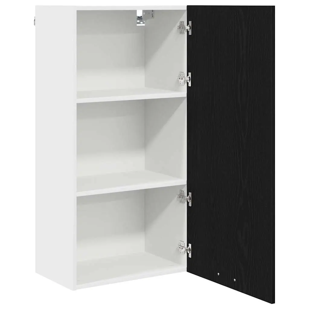 Hanging Kitchen Cabinet with Door Black Oak White