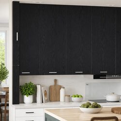 Modern Black Oak Hanging Kitchen Cabinet for Storage
