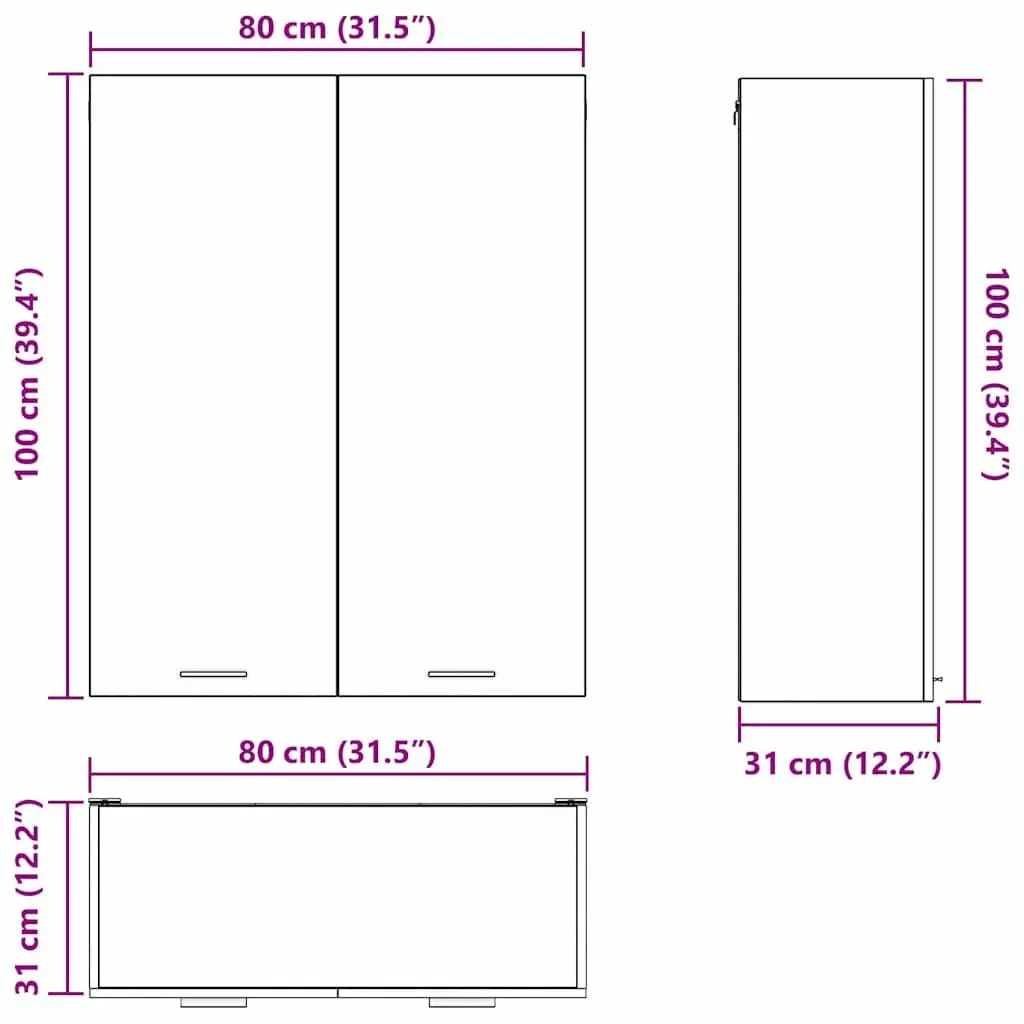 Black Oak Hanging Kitchen Cabinet for Storage