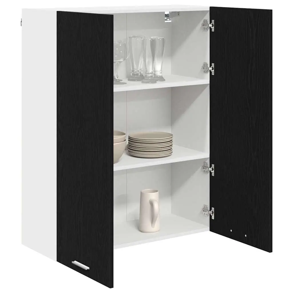 Black Oak Hanging Kitchen Cabinet for Storage