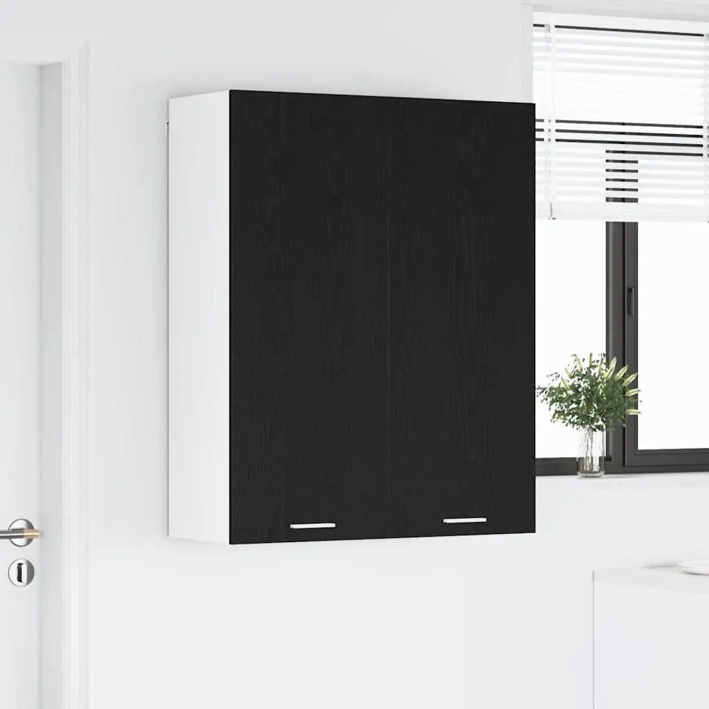 Black Oak Hanging Kitchen Cabinet for Storage