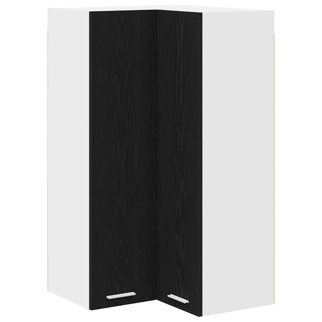 Hanging Kitchen Cabinet Engineered Wood 57x57x100cm Black Oak White