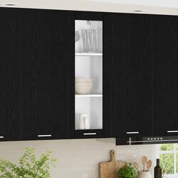 Black Oak Hanging Kitchen Cabinet for Stylish Storage
