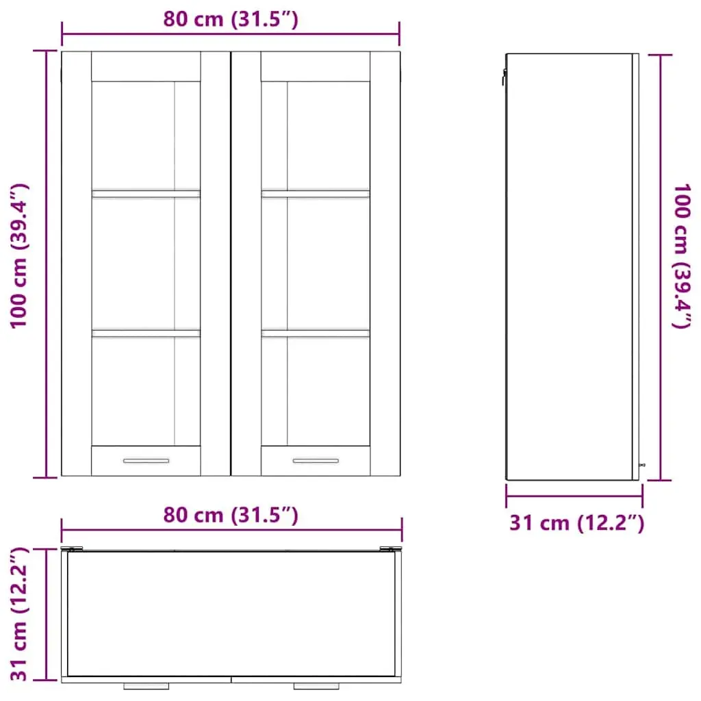 Hanging Kitchen Cabinet in Black Oak Finish