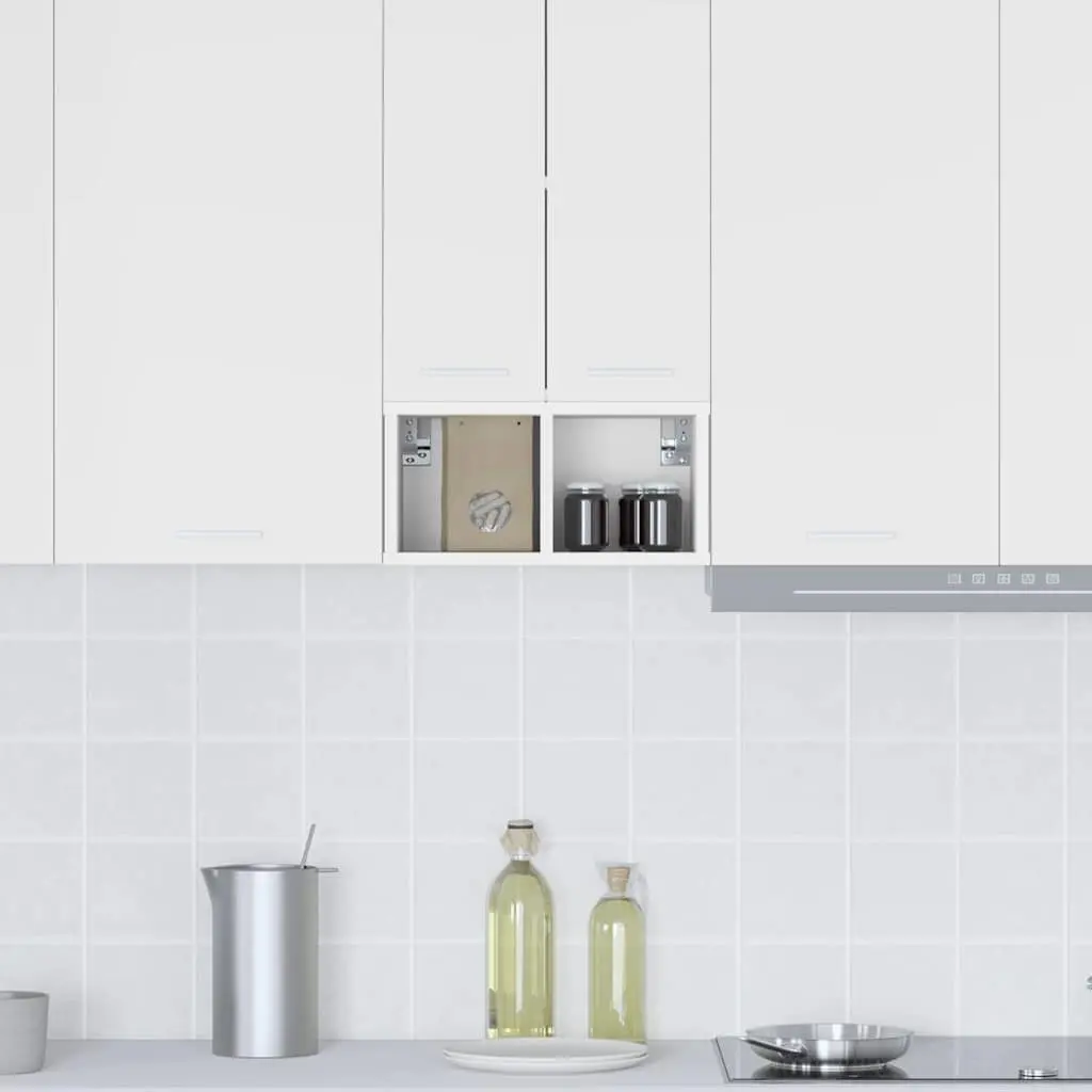 Hanging Kitchen Cabinet White Storage Engineered Wood Modern Design 20x29.5x40cm