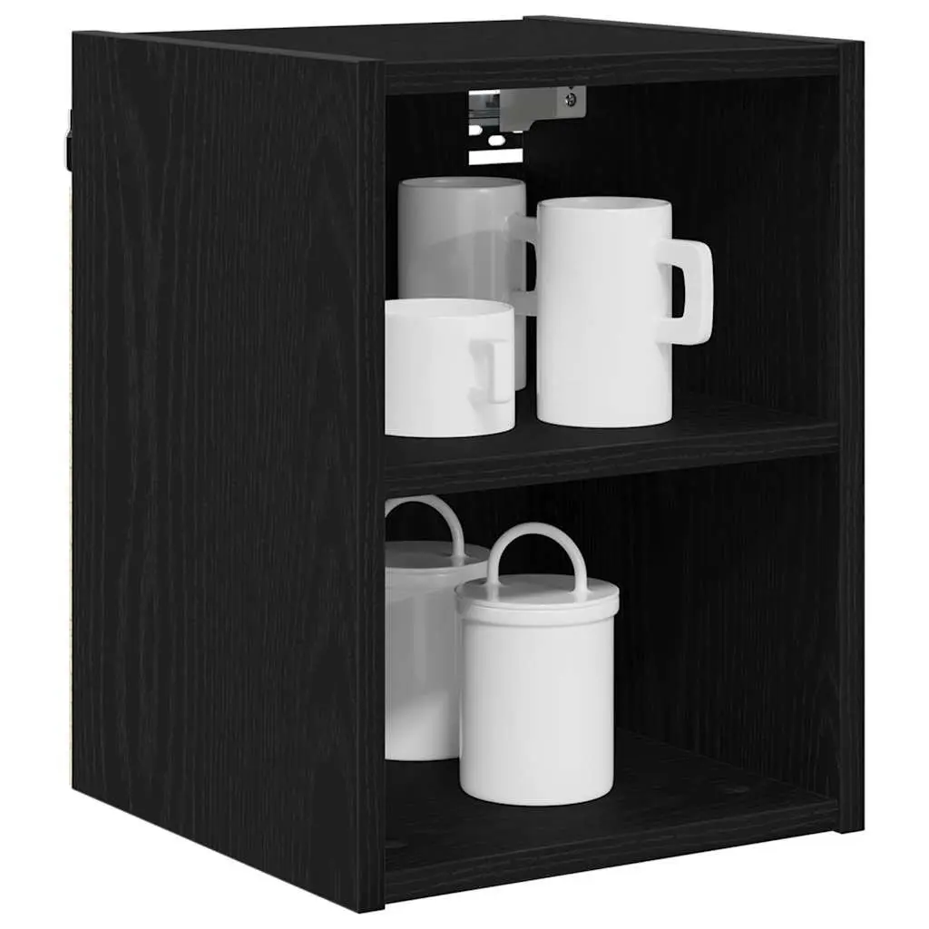 Black Oak Hanging Kitchen Storage Cupboard
