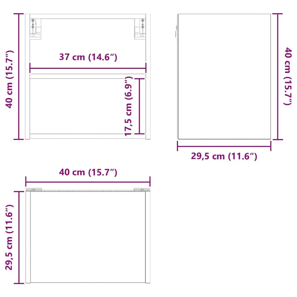 Hanging Kitchen Cabinet White 40x29.5x40cm Storage Cupboard Engineered Wood