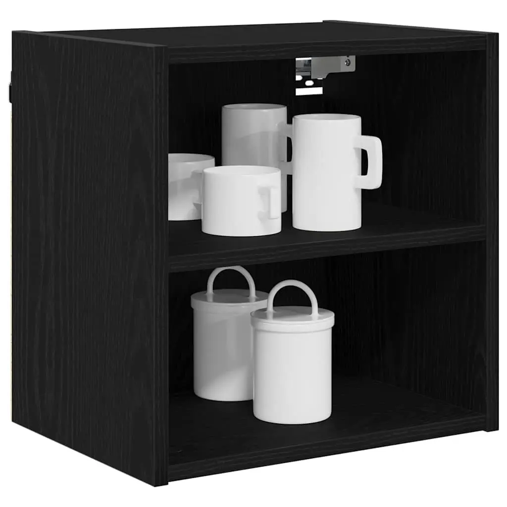 Black Oak Hanging Kitchen Cabinet for Storage
