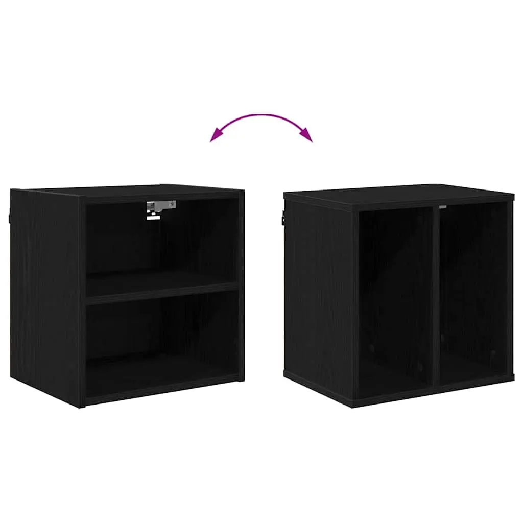 Black Oak Hanging Kitchen Cabinet for Storage