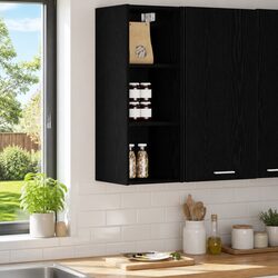 Black Oak Engineered Wood Hanging Kitchen Cabinet