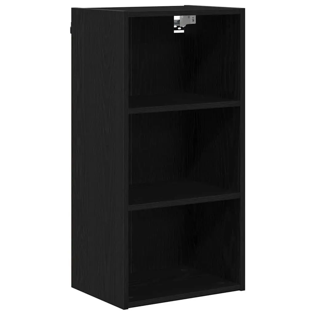 Black Oak Modern Hanging Kitchen Cabinet for Storage