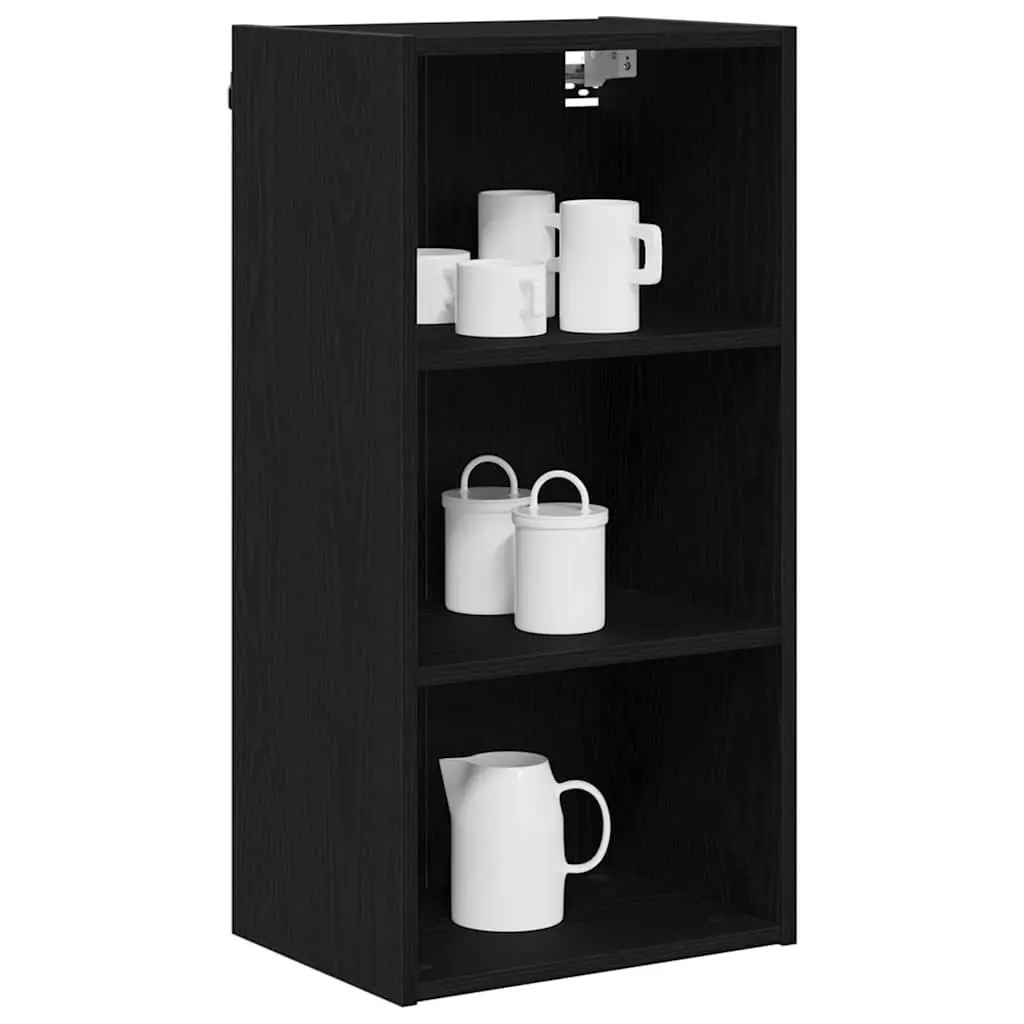 Black Oak Modern Hanging Kitchen Cabinet for Storage