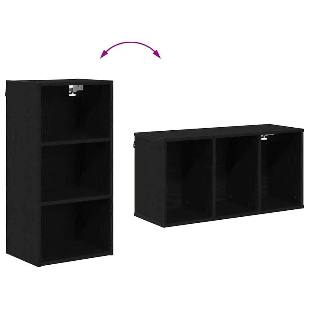 Black Oak Modern Hanging Kitchen Cabinet for Storage