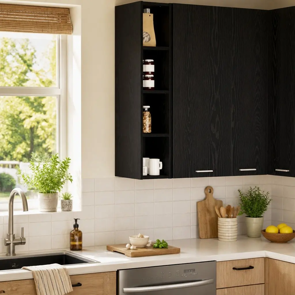 Hanging Cabinet Engineered Wood 20 x 29.5 x 100 cm Black Oak