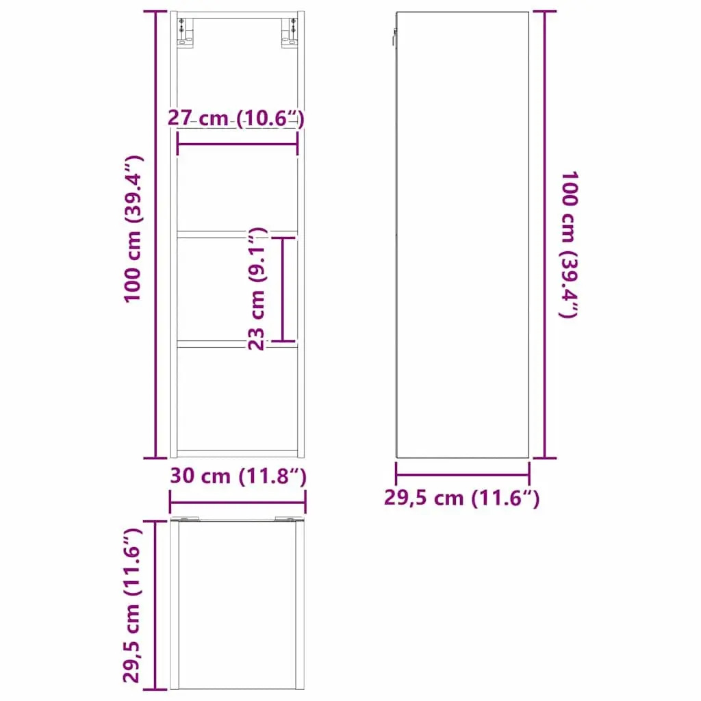 White Engineered Wood Hanging Kitchen Cabinet 30 x 29.5