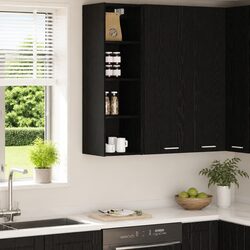 Modern Black Oak Hanging Kitchen Cabinet - Engineered Wood