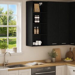 Stylish Black Oak Kitchen Cabinet for Optimal Storage