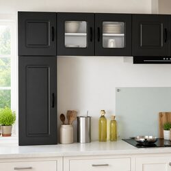 Engineered Wood Black Kitchen Cabinet for Storage 40x31x40cm