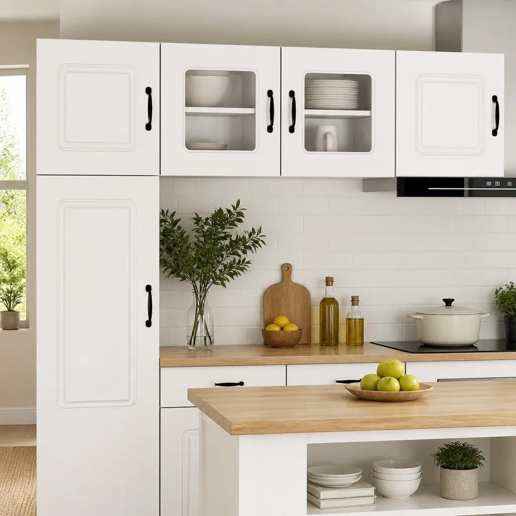 High Gloss White Kitchen Cabinet Dishwasher Panels, 2 pcs