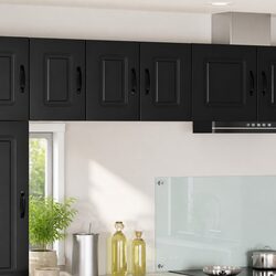 Black Kitchen Cabinet Dishwasher Panel Kalmar Storage 30x31x40cm Engineered Wood