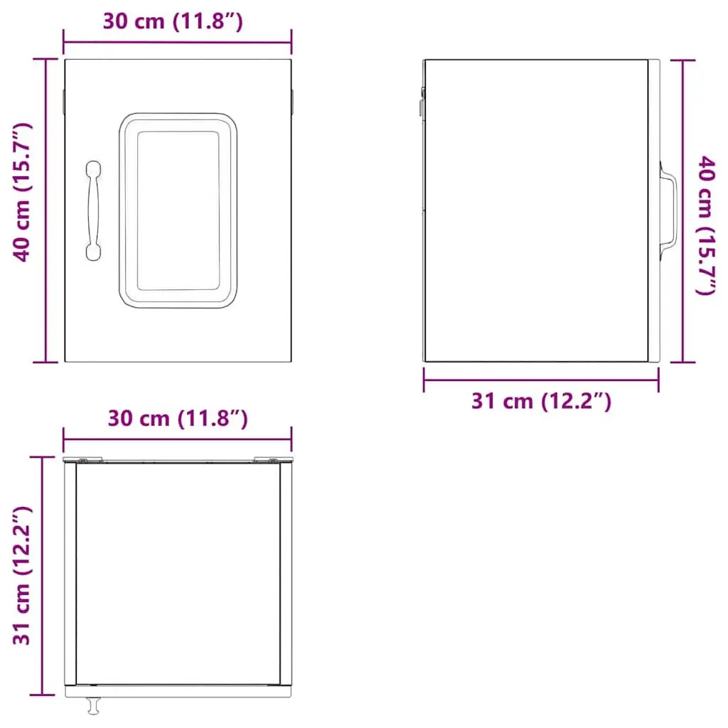 Kitchen Cabinet Door Engineered Wood 30 x 31 x 40 cm High Gloss White