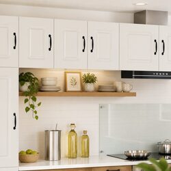 High Gloss White Engineered Wood Kitchen Cabinet