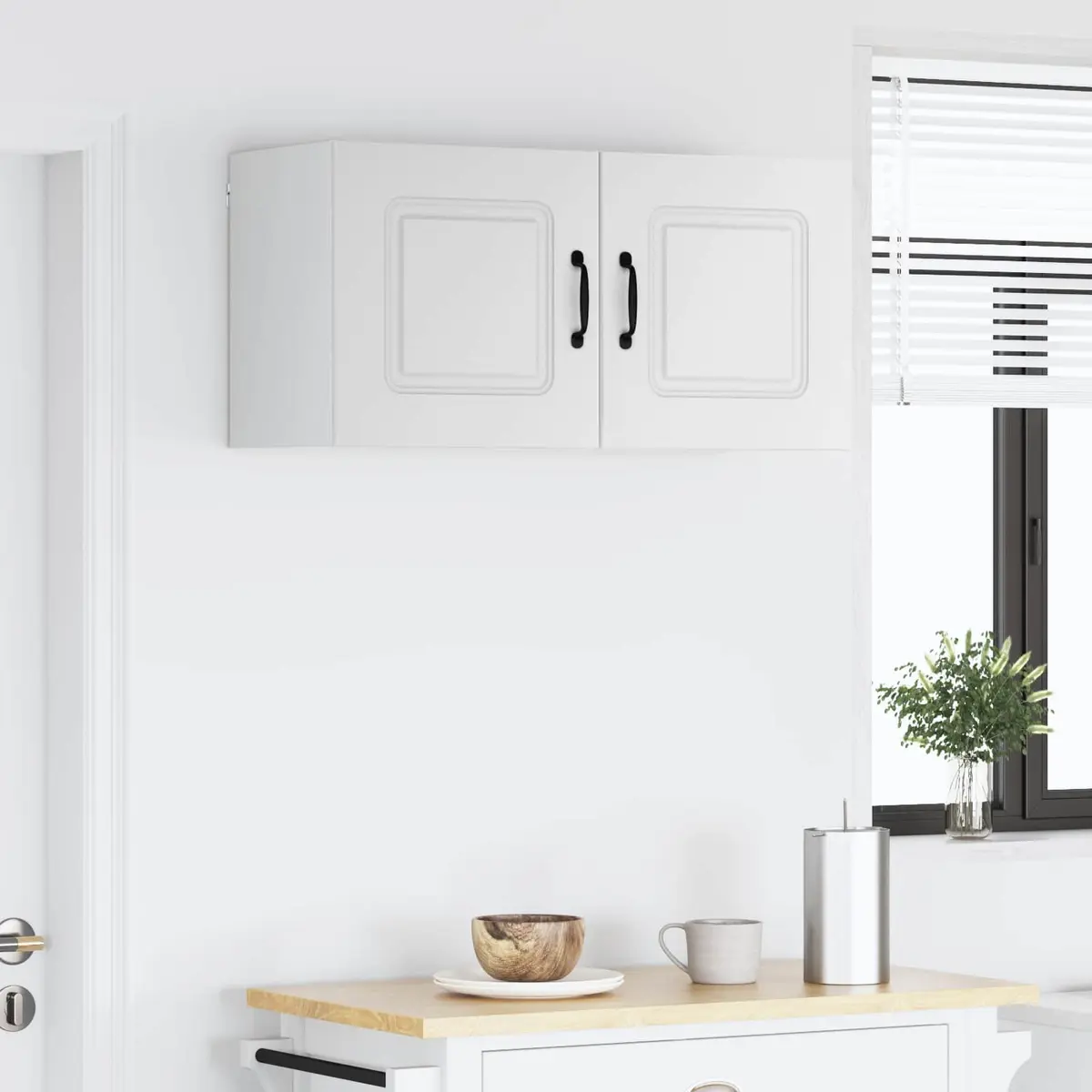 White Engineered Wood Kitchen Cabinet Storage Unit