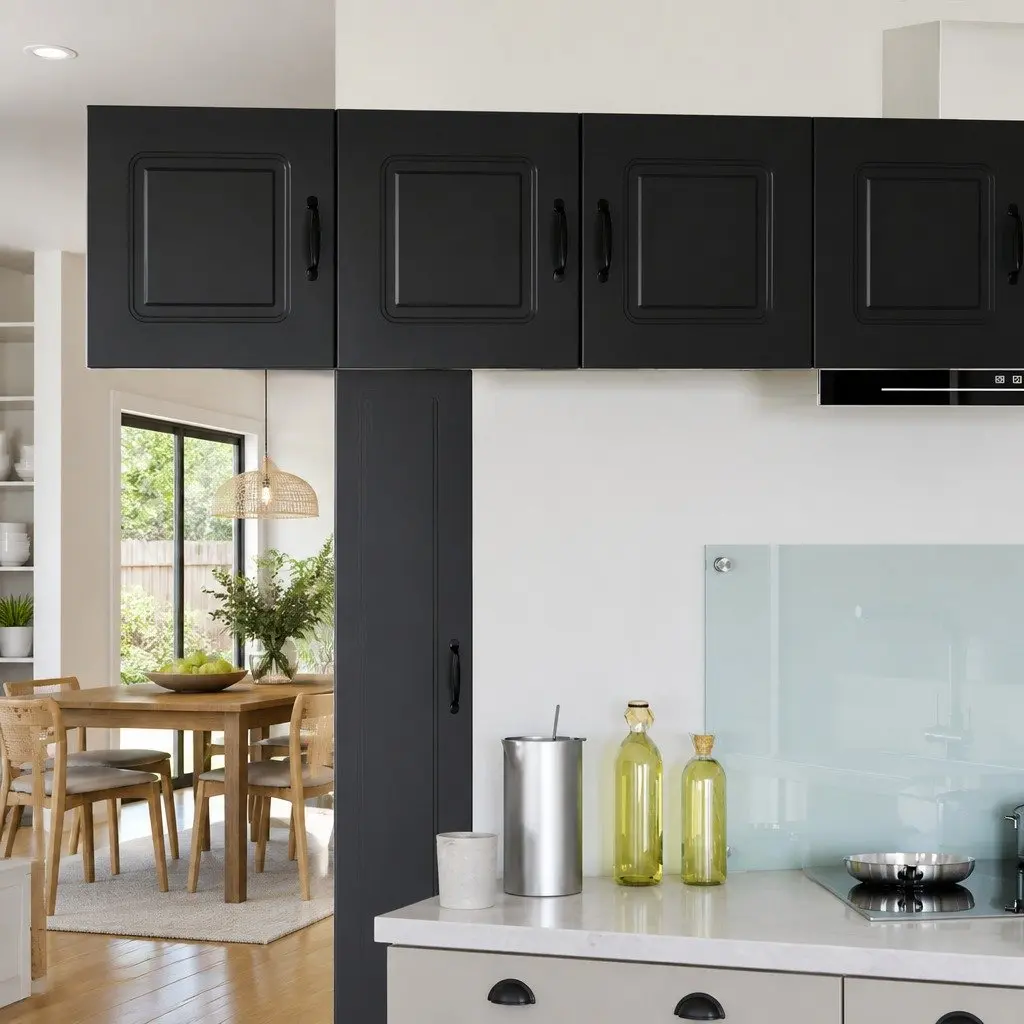 Black Engineered Wood Kitchen Cabinet 40 x 31 x 40 cm