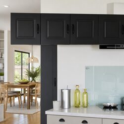 Stylish Black Engineered Wood Kitchen Cabinet 40 x 31 x 40 cm