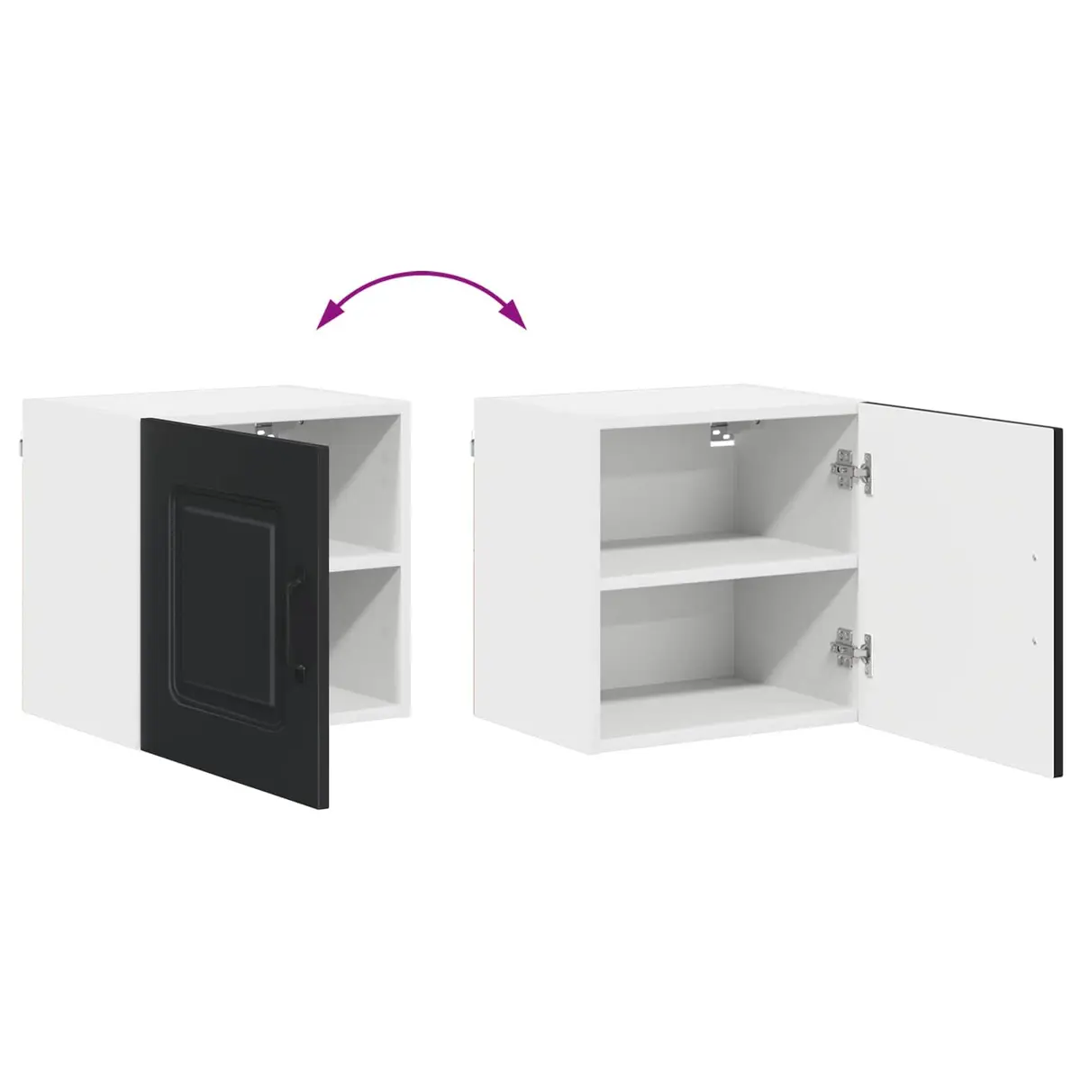 Black Engineered Wood Kitchen Cabinet 40 x 31 x 40 cm
