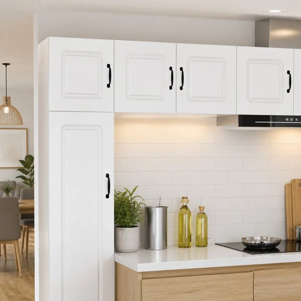High Gloss White Kitchen Cabinet for Dishware Storage