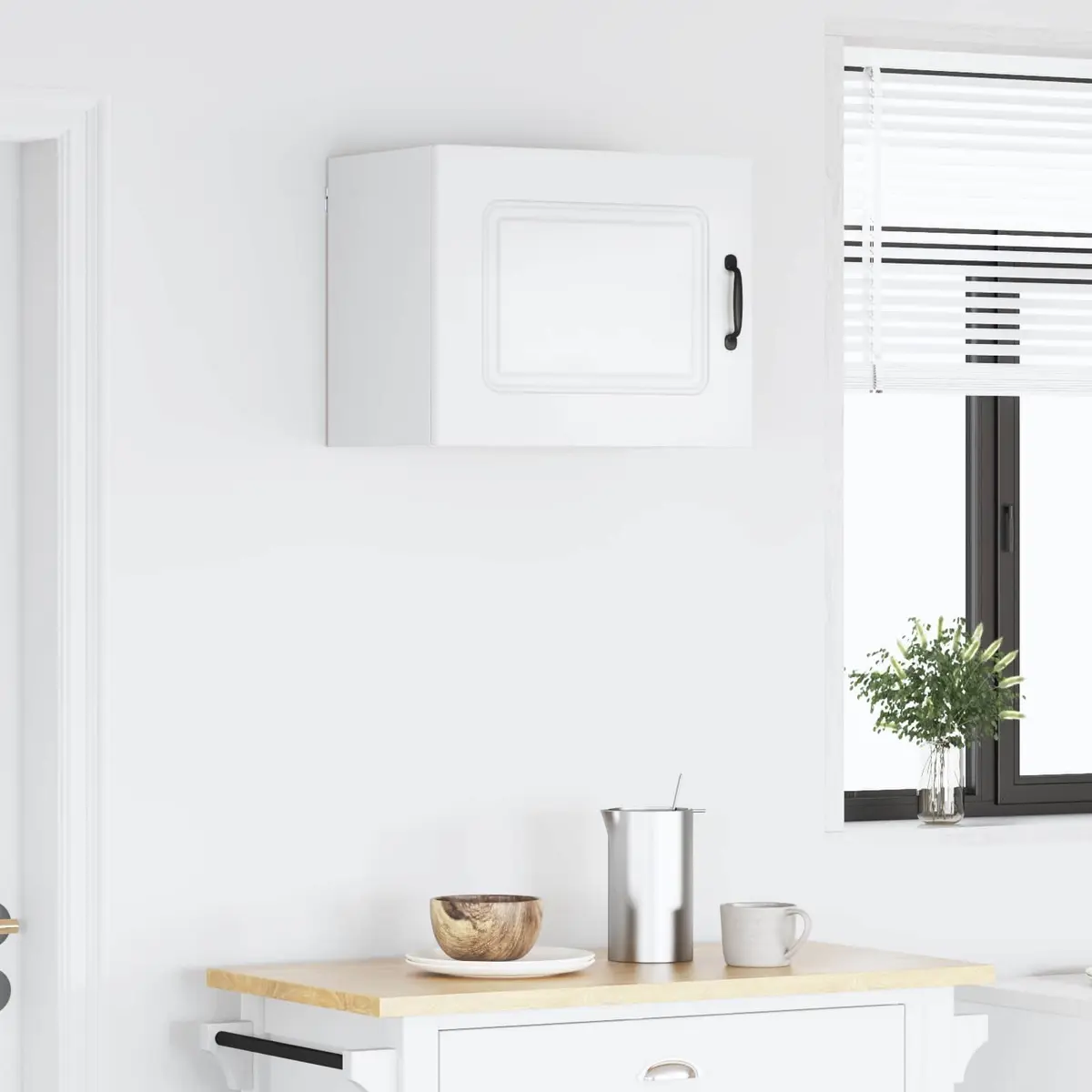 White Engineered Wood Kitchen Cabinet for Storage