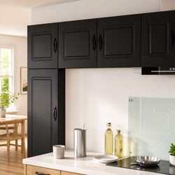 Stylish Black Engineered Wood Dishwasher Panel Cabinet